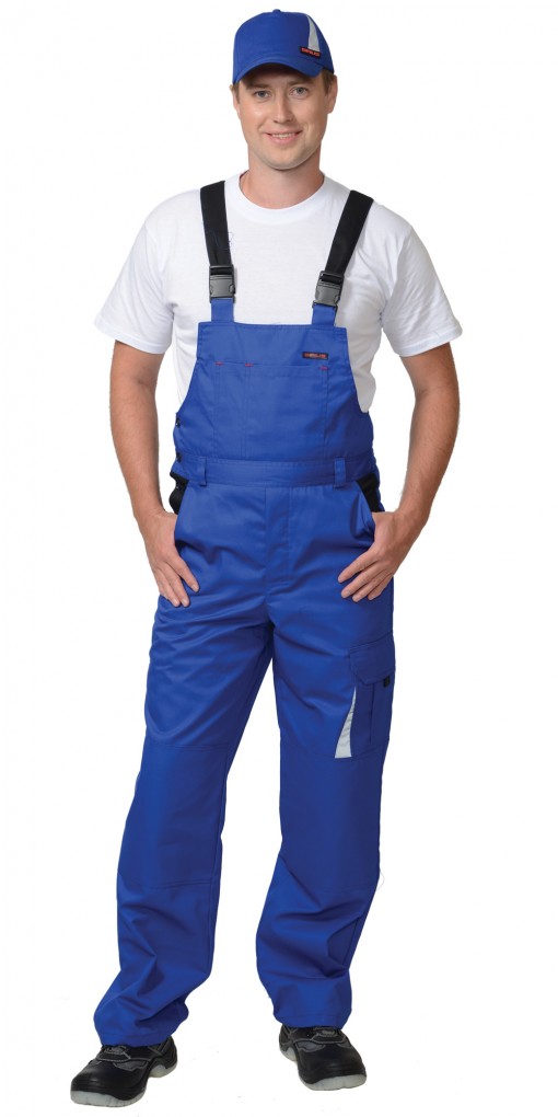 Костюм СИРИУС-СТАН куртка/полукомбинезон, васильковый с красной и черной отделкой и СОП