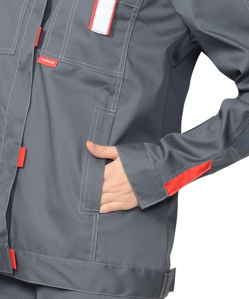 Костюм СИРИУС-ФАВОРИТ женский : куртка/брюки, темно-серый со светло-серым