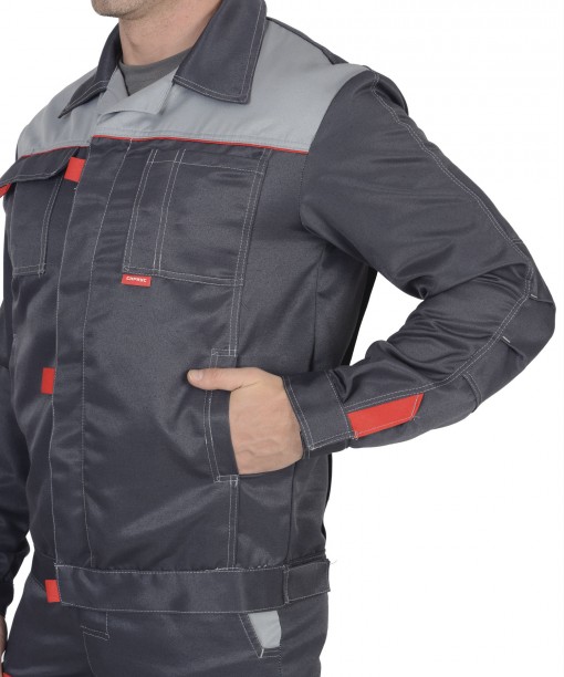 Костюм СИРИУС-ФАВОРИТ куртка/полукомбинезон, тёмно-серый с серым