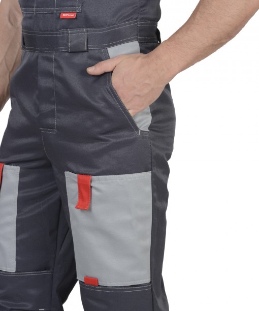 Костюм СИРИУС-ФАВОРИТ куртка/полукомбинезон, тёмно-серый с серым