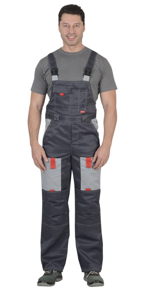 Костюм СИРИУС-ФАВОРИТ куртка/полукомбинезон, тёмно-серый с серым