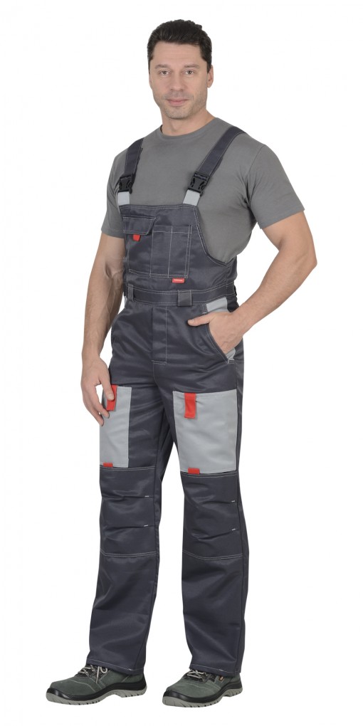 Костюм СИРИУС-ФАВОРИТ куртка/полукомбинезон, тёмно-серый с серым