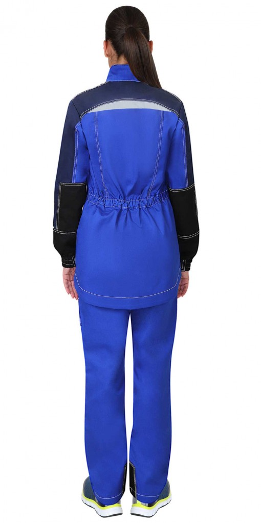 Костюм СИРИУС-Фаворит-Мега женский : куртка/полукомбинезон, васильковый с т.синим и СОП