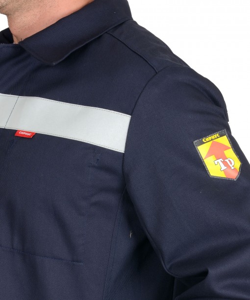 Костюм сварщика СИРИУС-Геркулес летний: куртка, брюки темно-синий и СОП