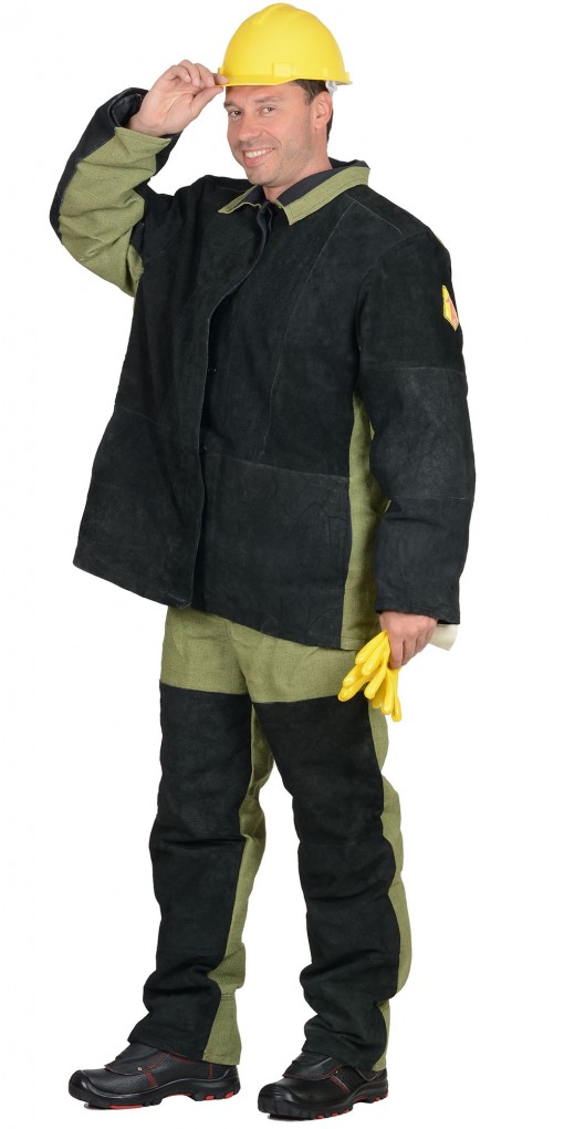 Костюм сварщика зимний: куртка, брюки брезентовый со спилком (2,7 кв.м.) тип Б