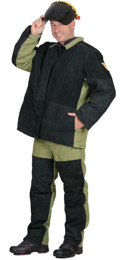 Костюм сварщика зимний: куртка, брюки брезентовый со спилком (2,7 кв.м.) тип Б