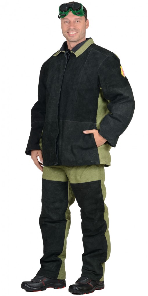 Костюм сварщика зимний: куртка, брюки брезентовый со спилком (2,7 кв.м.) тип Б