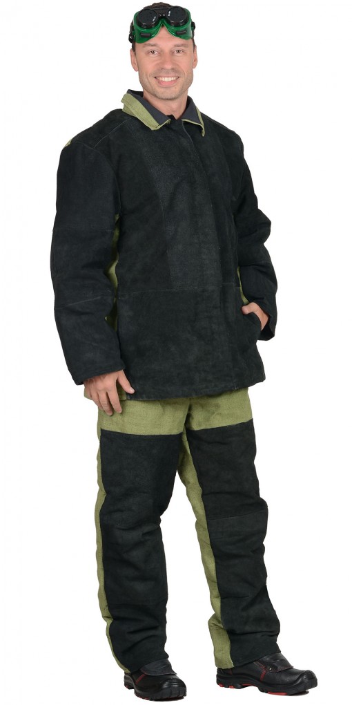 Костюм сварщика зимний: куртка, брюки брезентовый со спилком (2,7 кв.м.) тип Б