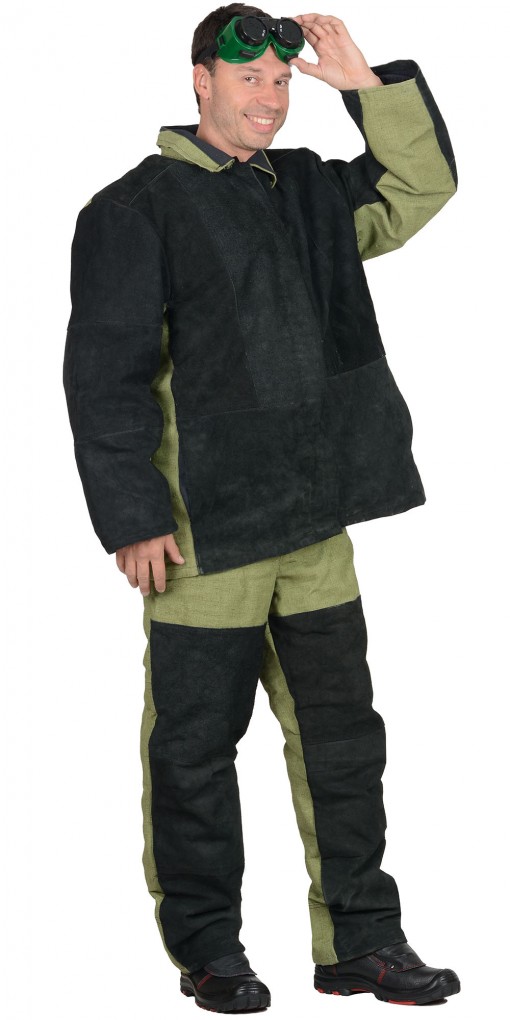 Костюм сварщика зимний: куртка, брюки брезентовый со спилком (2,7 кв.м.) тип Б