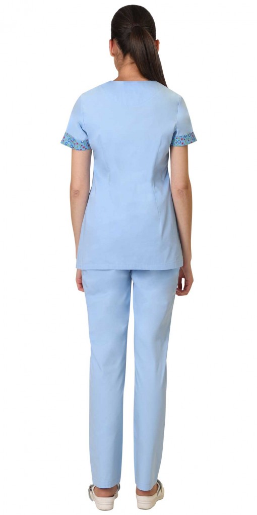 Костюм СИРИУС-СЕЛЕНА женский: блуза, брюки голубой