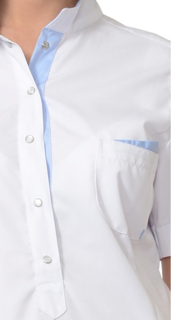Костюм СИРИУС-ЭВИТА женский: блуза, брюки белый с голубым