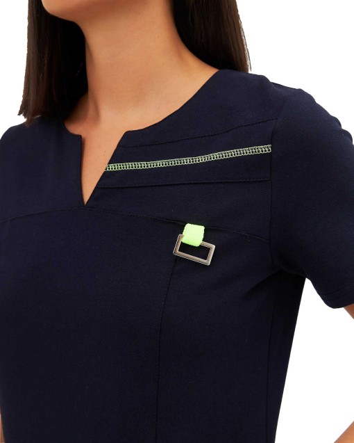 Костюм трикотажный Т-305 женский: блуза/брюки синий