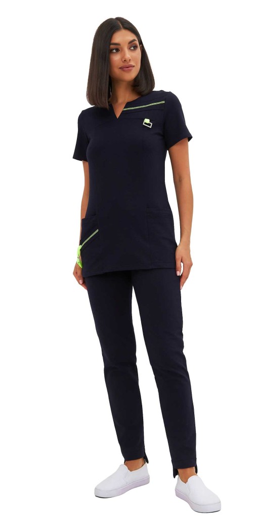 Костюм трикотажный Т-305 женский: блуза/брюки синий