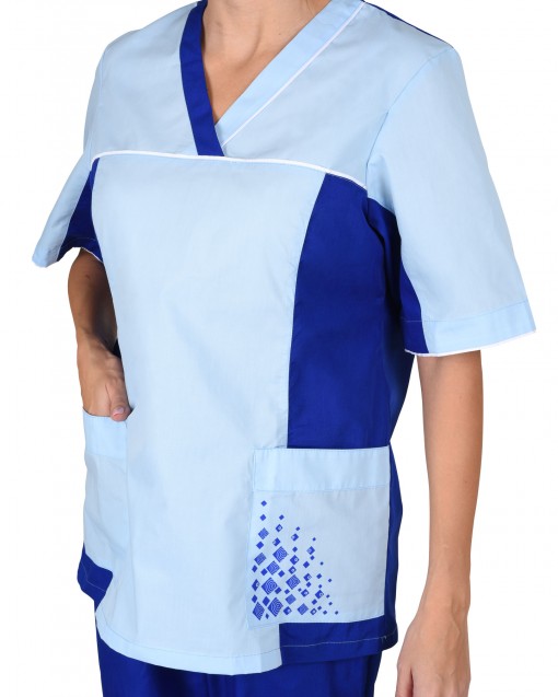 Костюм СИРИУС-ИРИНА женский: куртка, брюки светло-синий с голубым