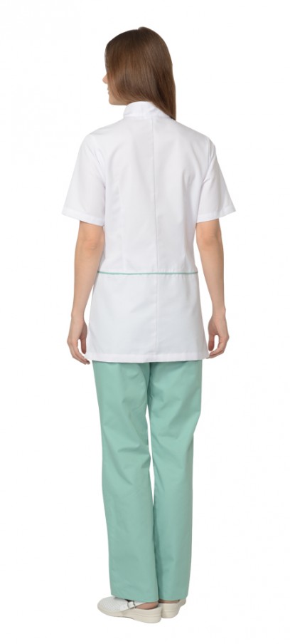 Костюм СИРИУС-ЛАУРА женский: блуза, брюки белый с мятным