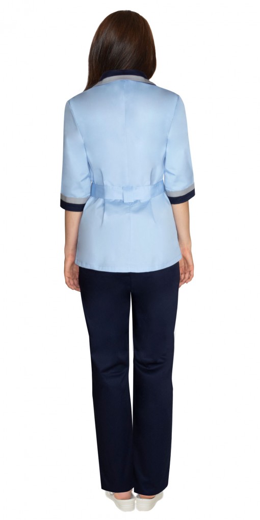 Костюм СИРИУС-ФЛОРА женский: куртка/брюки голубой с темно-синим