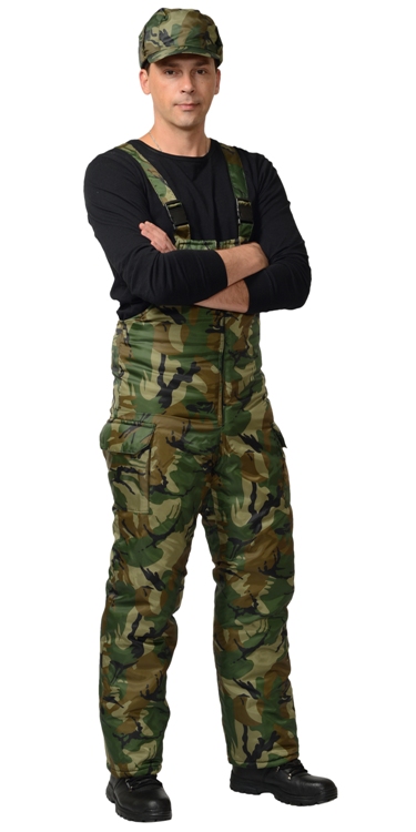 Костюм СИРИУС-БЕЗОПАСНОСТЬ зимний : куртка, полукомбинезон КМФ зелёный