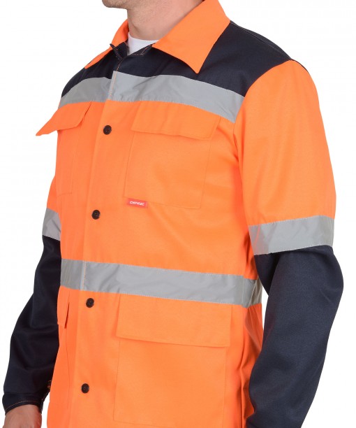Костюм СИРИУС-МАГИСТРАЛЬ-СПЕЦИАЛИСТ : куртка, полукомбинезон оранжевый с синим и СОП