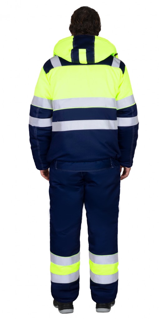 Костюм СИРИУС-НАВИГАТОР-2 зимний : куртка, полукомбинезон синий с лимонным и СОП