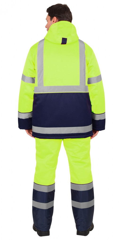 Костюм СИРИУС-МАГИСТРАЛЬ-3 зимний: куртка, полукомбинезон синий с лимонным и СОП