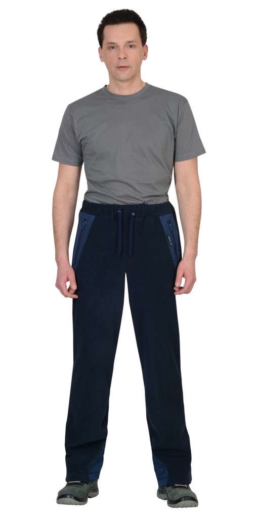 Брюки флисовые СИРИУС-АКТИВ темно-синии с синим