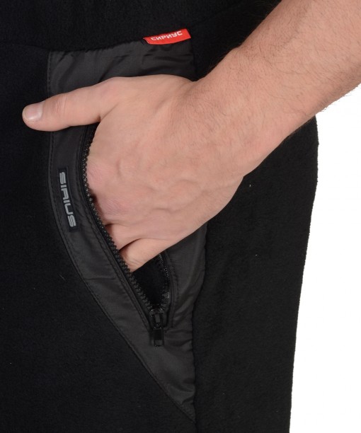 Брюки флисовые СИРИУС-АКТИВ чёрные с серым