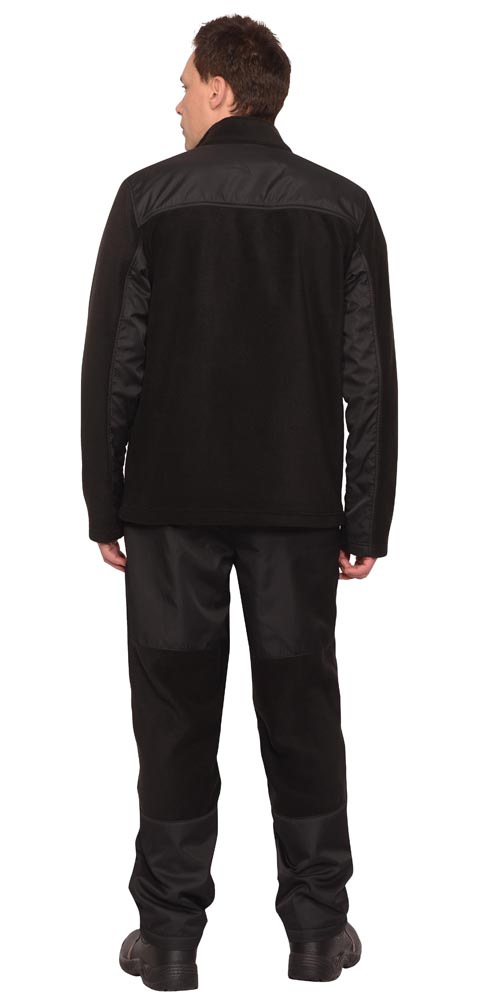 Костюм флисовый СИРИУС-FITSYSTEM : куртка, брюки черный с накладками