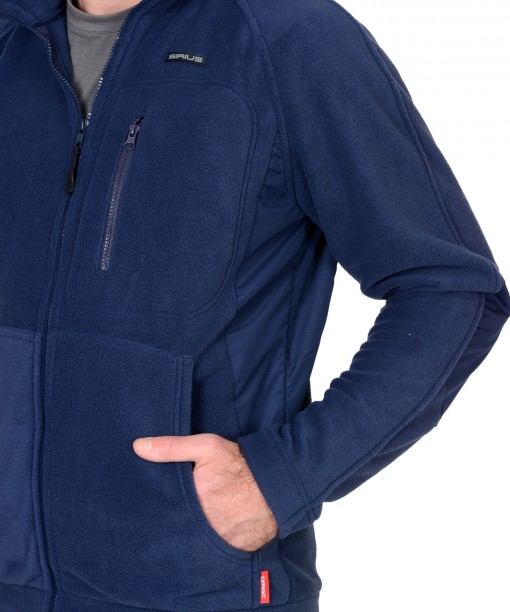 Куртка флисовая СИРИУС-АКТИВ темно-синяя с синим