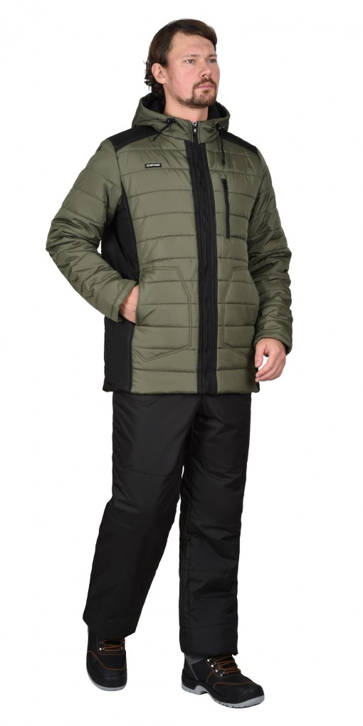 Куртка СИРИУС-УРБАН зимняя, мужская: хаки с черным