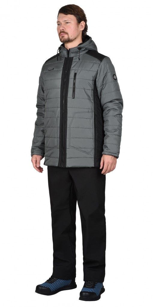 Куртка СИРИУС-УРБАН зимняя, мужская: серая с черным