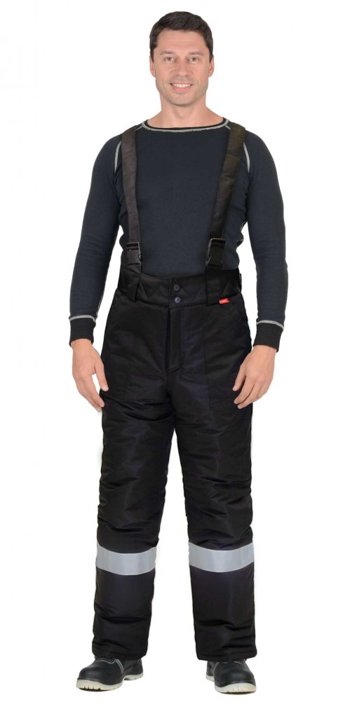 Брюки СИРИУС-АЛЕКС утепленные чёрные с СОП