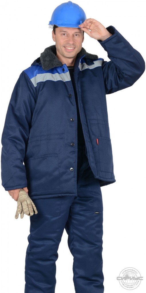 Куртка СИРИУС-БРИГАДИР зимняя, мужская: синий с васильковым с СОП