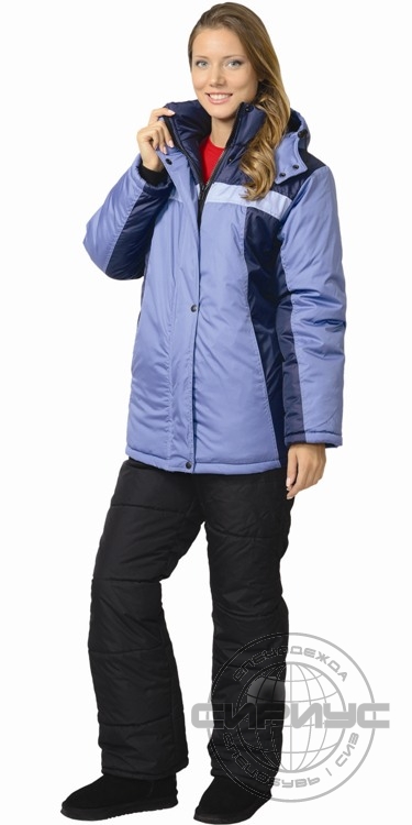 Куртка СИРИУС-ФРИСТАЙЛ зимняя, женская: синяя с голубым