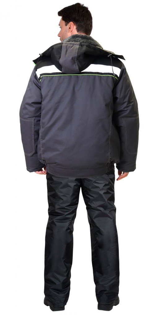 Куртка СИРИУС-ФАВОРИТ зимняя, мужская: серая с черным и СОП