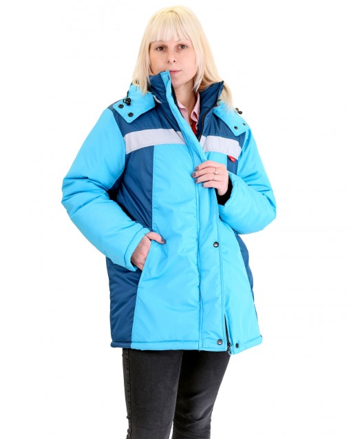 Куртка СИРИУС-ФРИСТАЙЛ зимняя, женская: морская волна с бирюзовым
