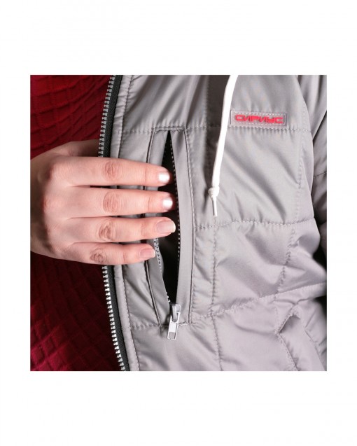 Куртка СИРИУС-ПРАГА-ЛЮКС зимняя женская: светло-серая