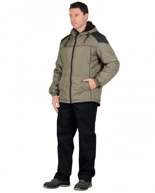 Куртка СИРИУС-СПРИНТЕР зимняя, мужская: оливковая с черным