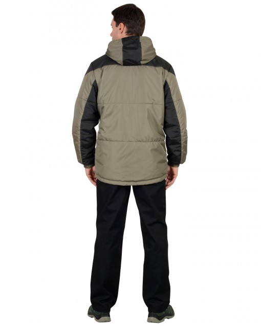 Куртка СИРИУС-СПРИНТЕР зимняя, мужская: оливковая с черным