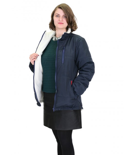 Куртка СИРИУС-SNOW зимняя, женская: синяя с бежевым