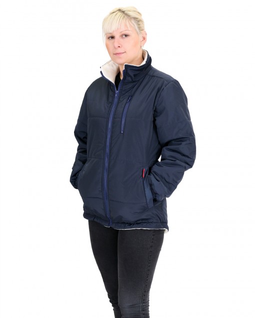 Куртка СИРИУС-SNOW зимняя, женская: синяя с бежевым