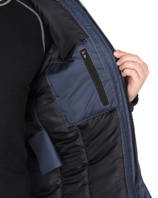 Куртка СИРИУС-КАСТОР зимняя, мужская: темно-серая с серым