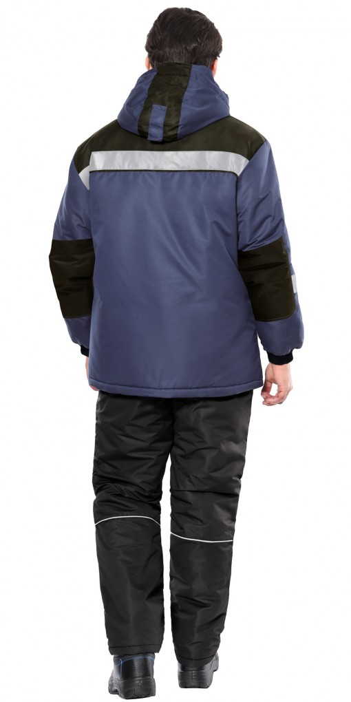 Куртка СИРИУС-КОМФОРТ зимняя, мужская: темно-синяя с черным и СОП