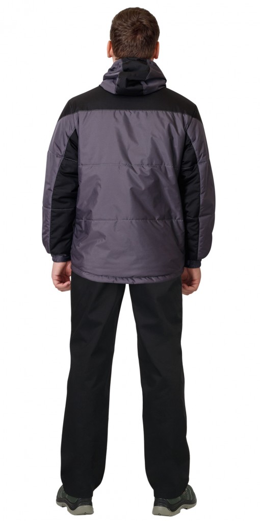 Куртка СИРИУС-СПРИНТЕР зимняя, мужская: темно-серая с черным