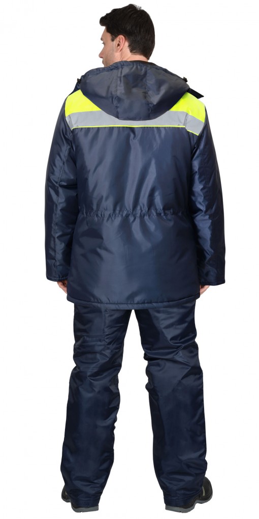 Куртка СИРИУС-БРИГАДИР зимняя, мужская: синий с лимонным с СОП