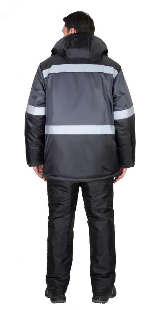 Куртка СИРИУС-ТЕРМИНАЛ зимняя, мужская: черная с темно-серым и СОП