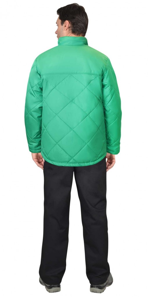 Куртка СИРИУС-ПРАГА-ЛЮКС зимняя, мужская: укороченная с капюшоном, зеленое яблоко