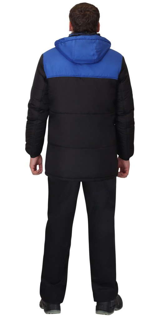 Куртка СИРИУС-ДРАЙВ зимняя, мужская: черная с васильковым