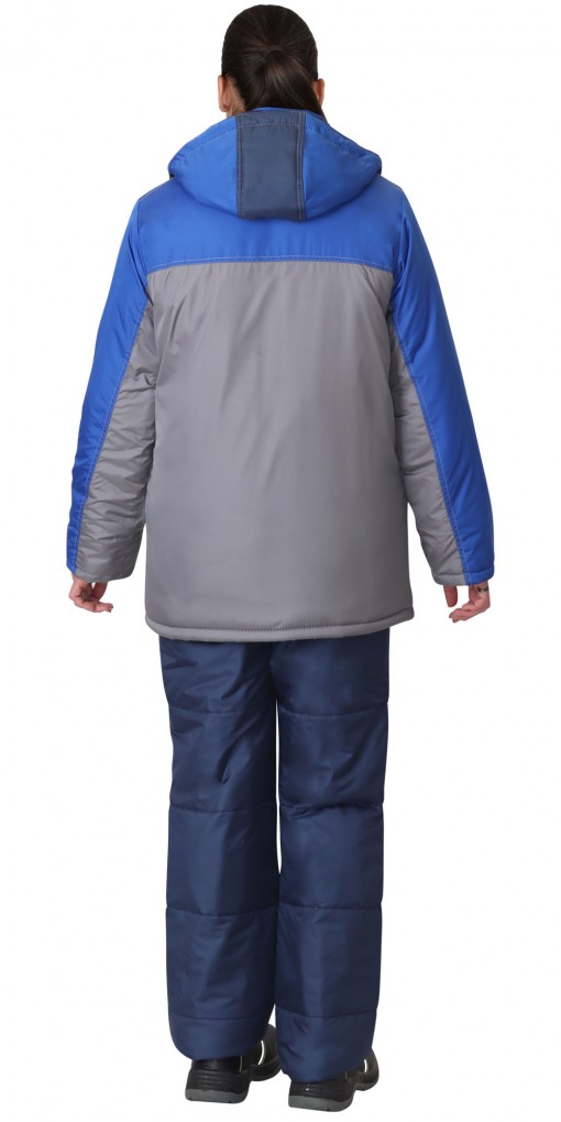 Куртка СИРИУС-ФРИСТАЙЛ зимняя, женская: т-синяя со стальным и васильковым