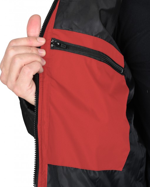 Куртка СИРИУС-УРБАН зимняя, мужская: черная с красным