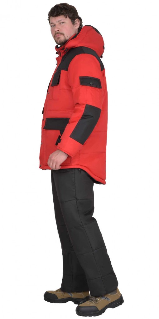 Куртка 5501 зимняя, мужская: красная с черным